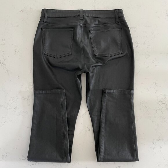 Eileen Fisher 5 Pocket Sleek Coated Waxed Organic Cotton Skinny Jeans Black 8 - Picture 8 of 13